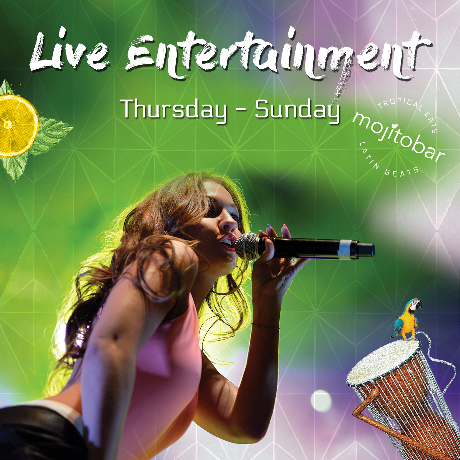 Mojitobar live entertainment Thursday through Sunday